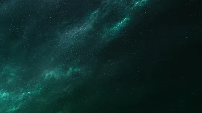 Abstract Teal Nebula Space Background With Starfield