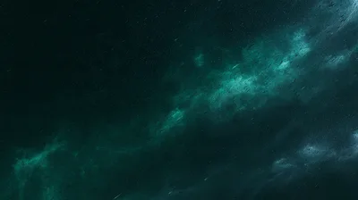 Abstract Teal Nebula Space Background With Falling Particles