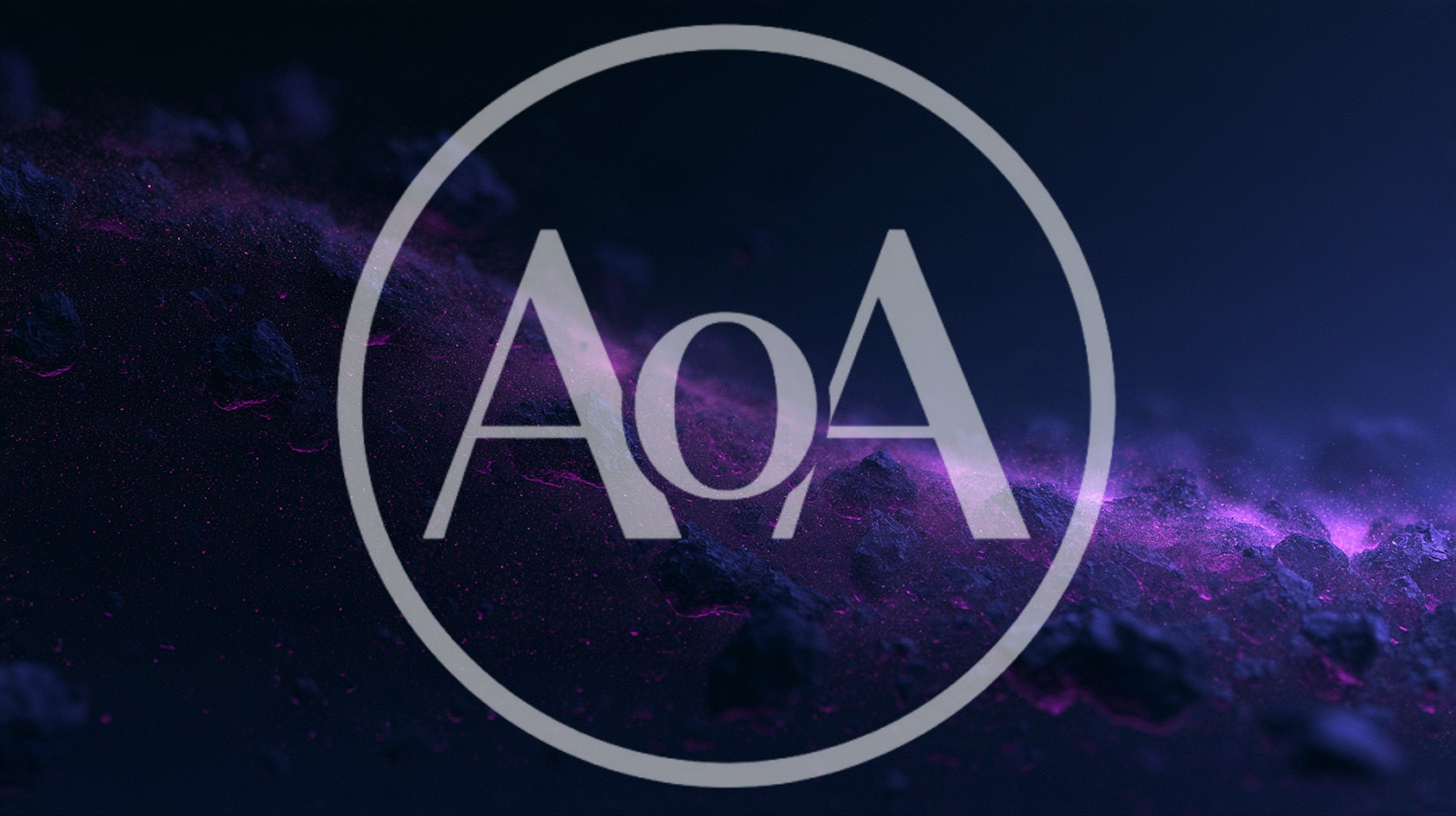 Abstract Cosmic Landscape With Glowing Purple Dust Particles