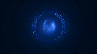 Digital Fingerprint Scan With Glowing Circular Data Rings