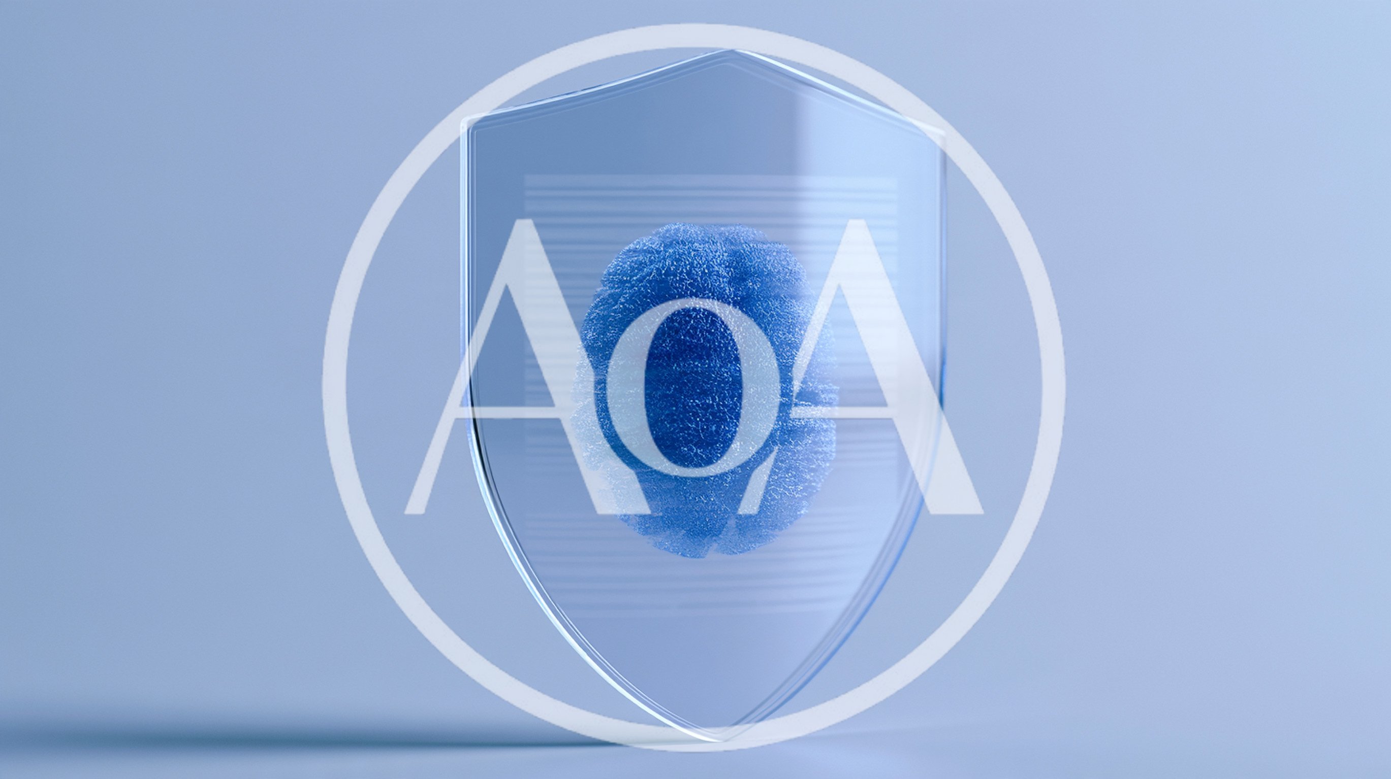 Glass Shield Protecting A Blue Digital Brain