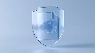 Glass Shield Protecting A Digital Brain Document Icon