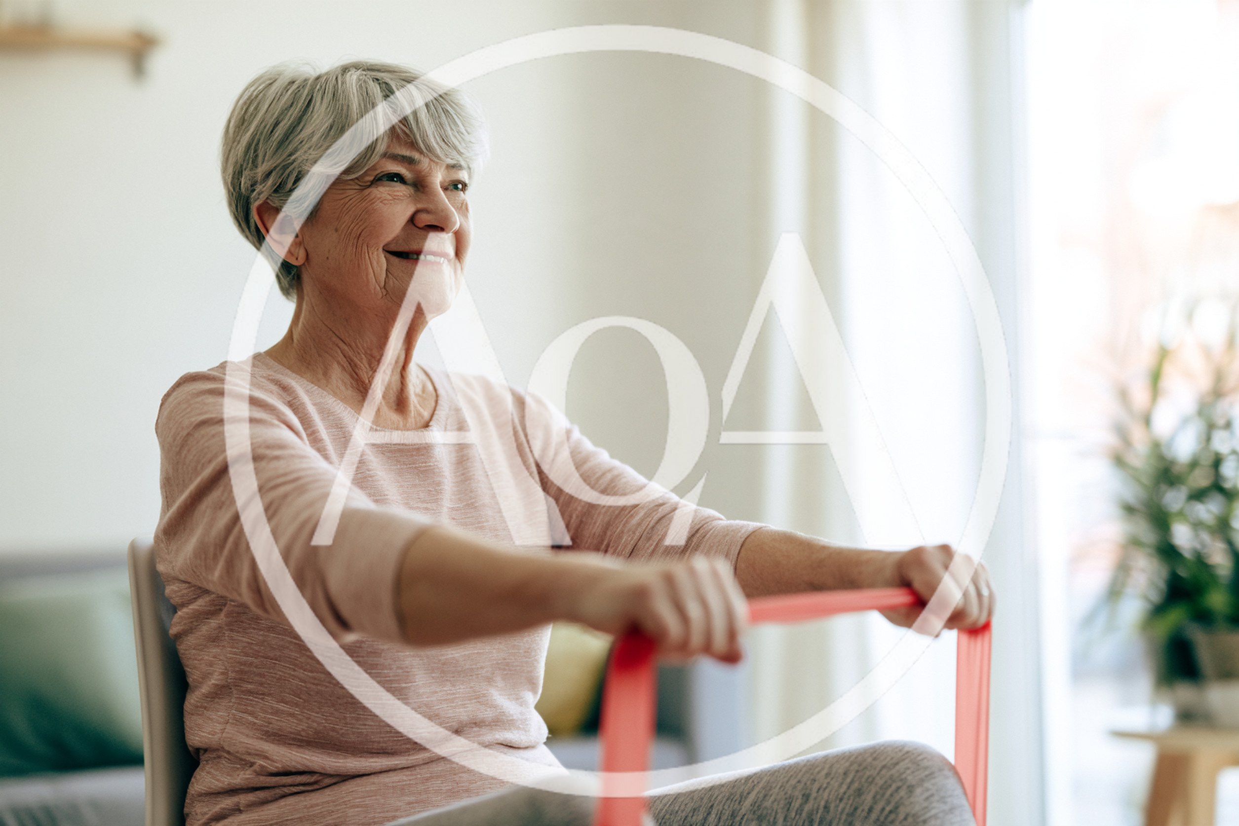 Senior Woman Exercising With Resistance Band