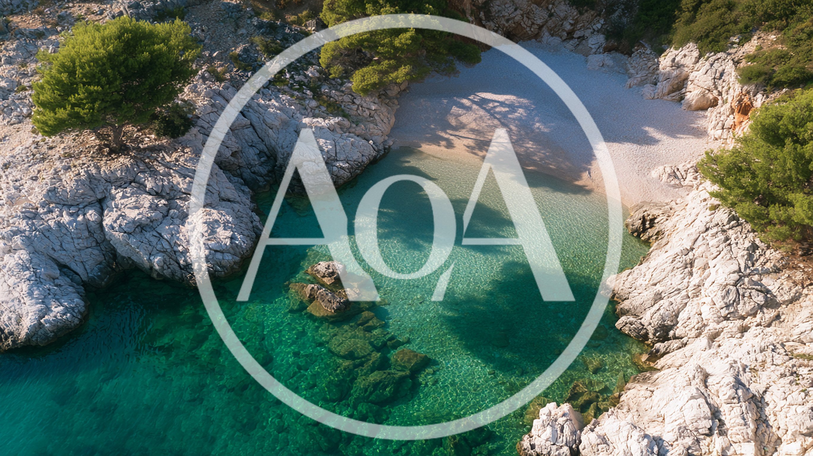 Aerial View Of A Secluded Mediterranean Pebble Beach
