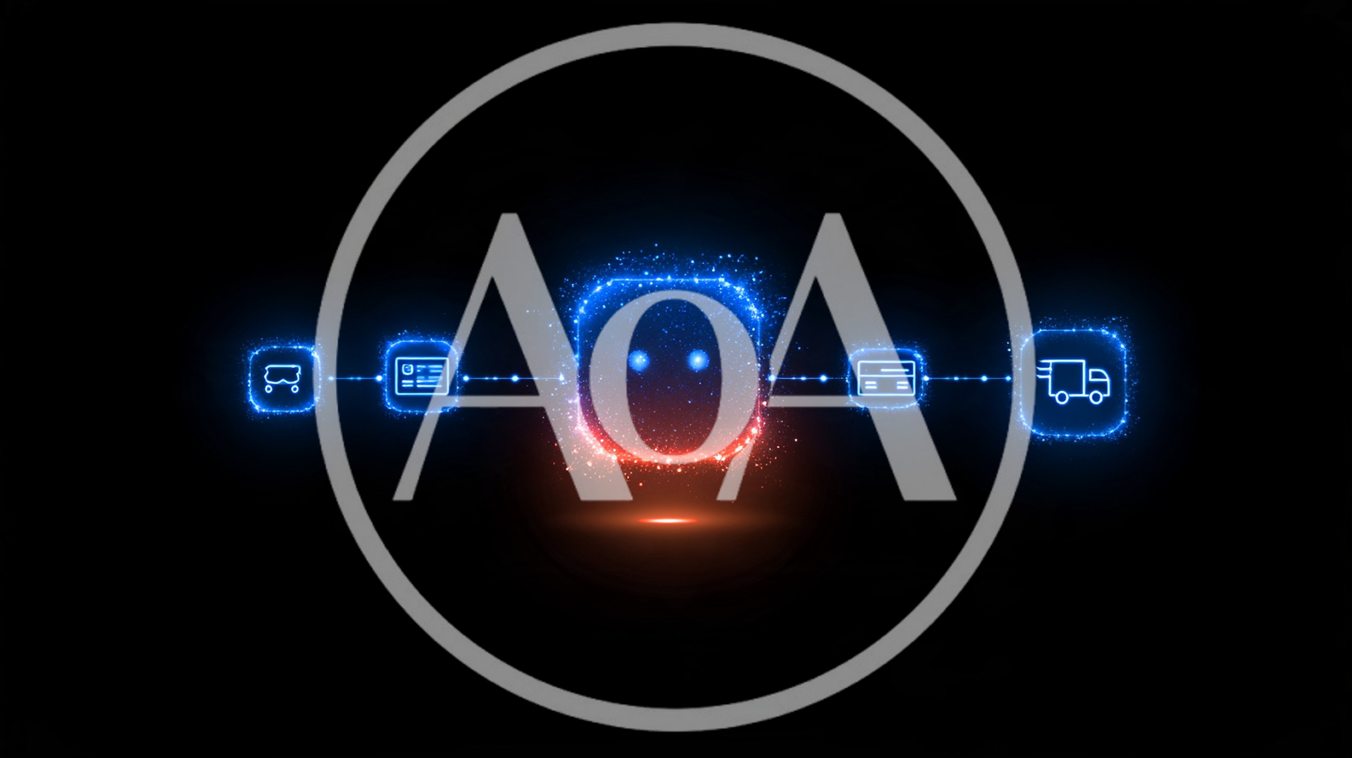 Digital Glowing Icons Connected To A Central AI Hub