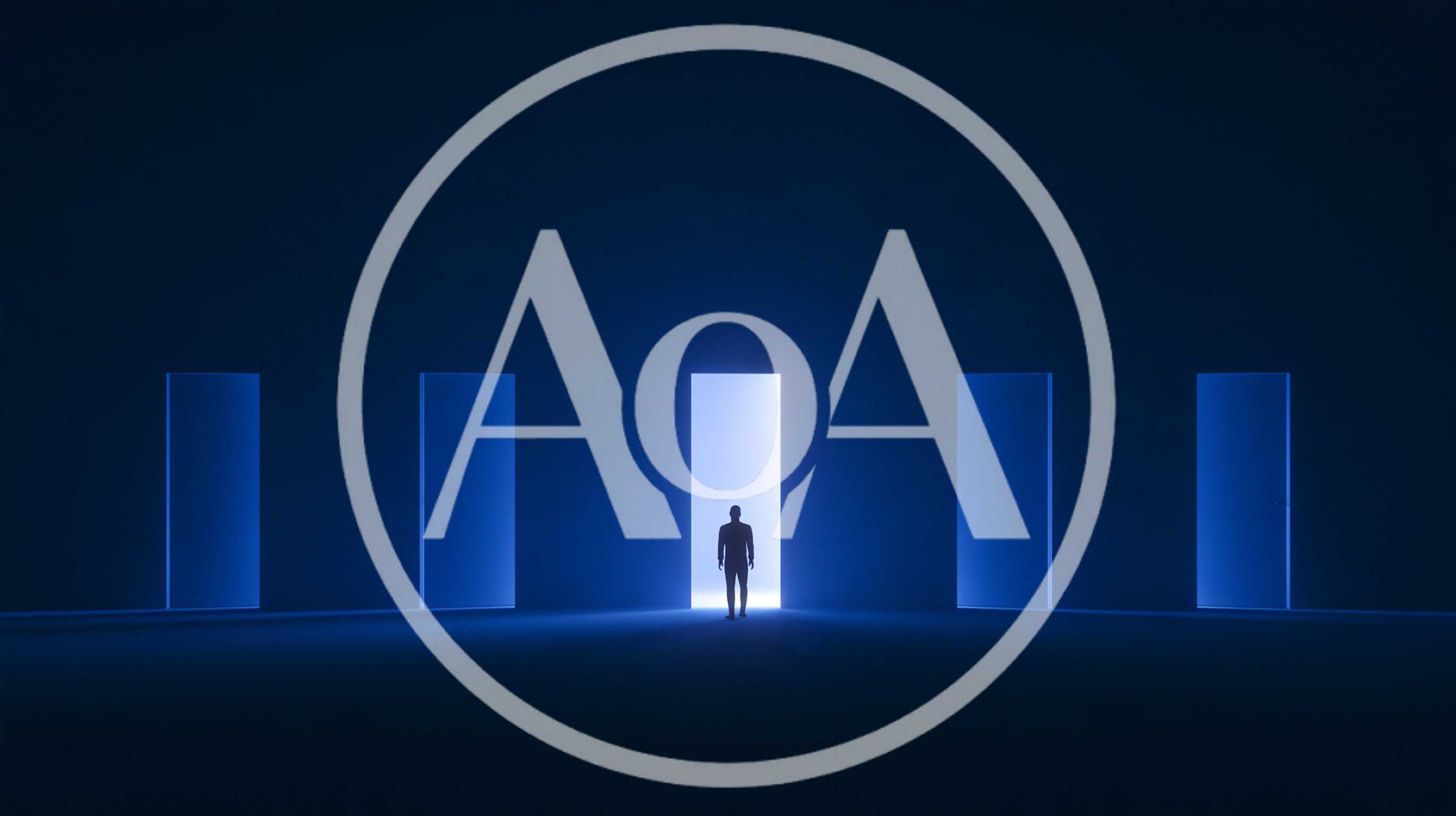 Silhouette Of A Person Standing Before An Open Door