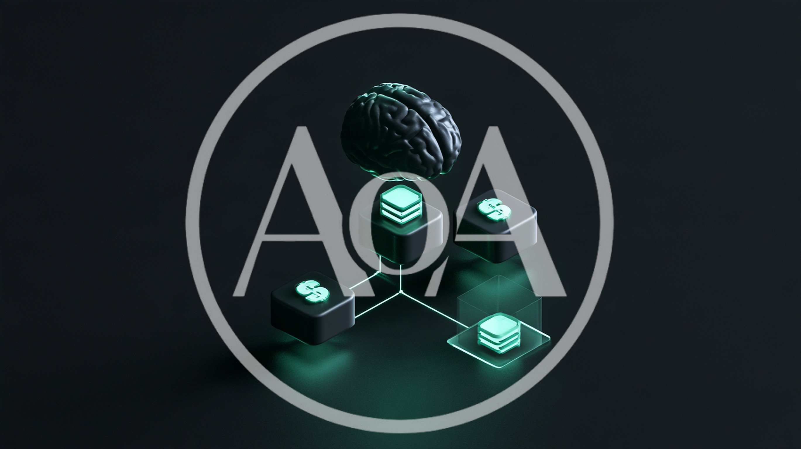 Abstract 3D Visualization Of Artificial Intelligence And Financial Data