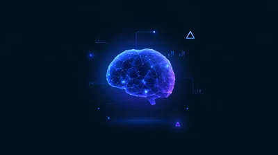 Digital Wireframe Human Brain Model