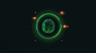 Digital Human Brain Model With Futuristic HUD Interface