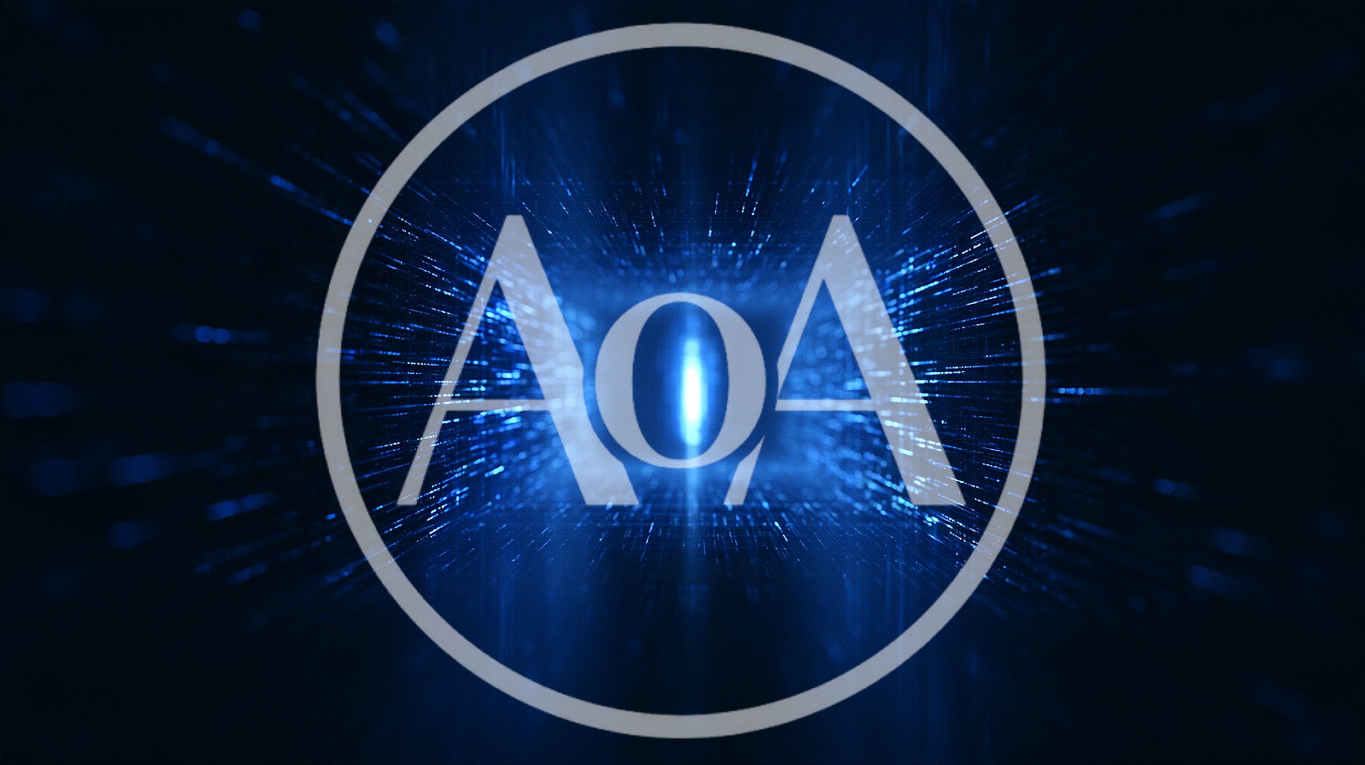 Abstract Digital Data Tunnel With Glowing Blue Particles