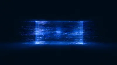Abstract Blue Digital Data Stream Rectangular Frame