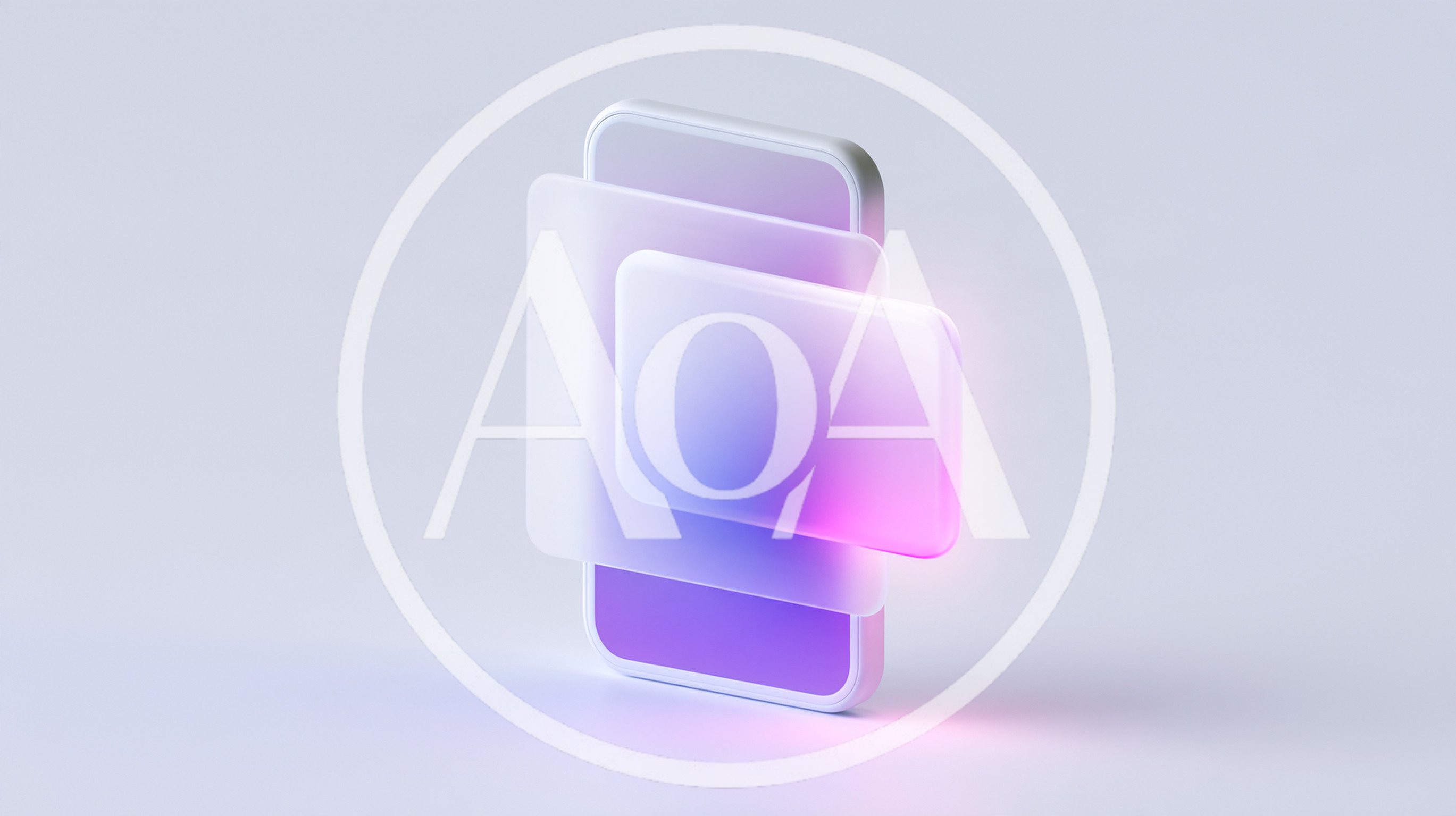 3D Rendered Smartphone With Floating Glass UI Elements