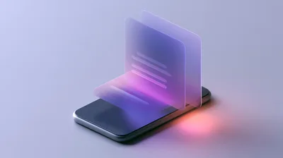 3D Smartphone With Floating Translucent UI Panels