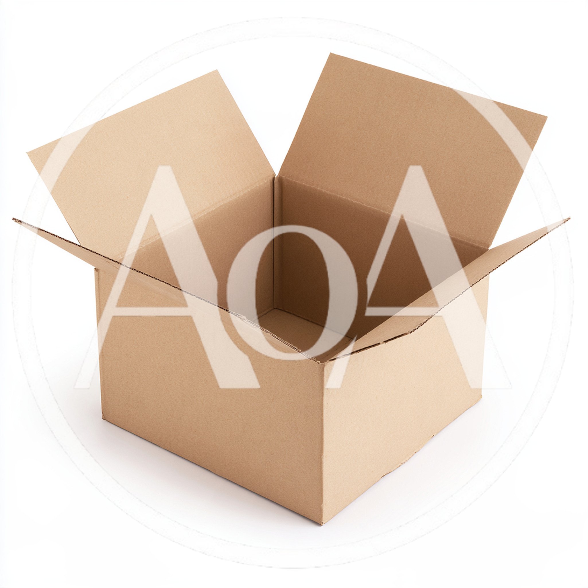 Open Empty Cardboard Box Isolated On White Background