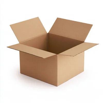 Open Cardboard Shipping Box On White Background