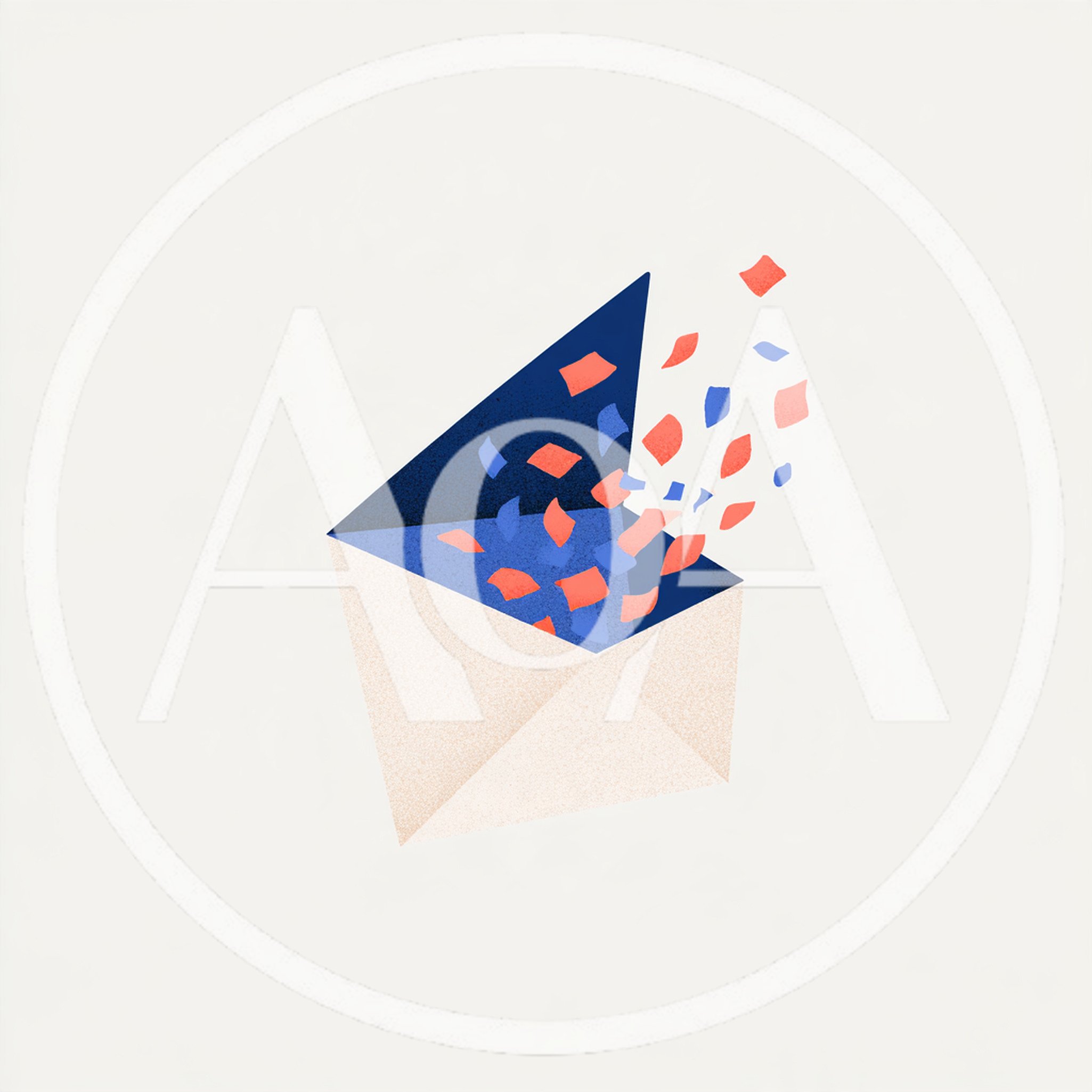 Open Envelope With Flying Confetti Celebration Illustration