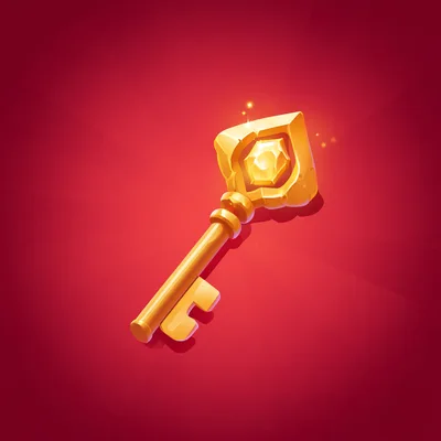 Golden Fantasy Key With Gemstone