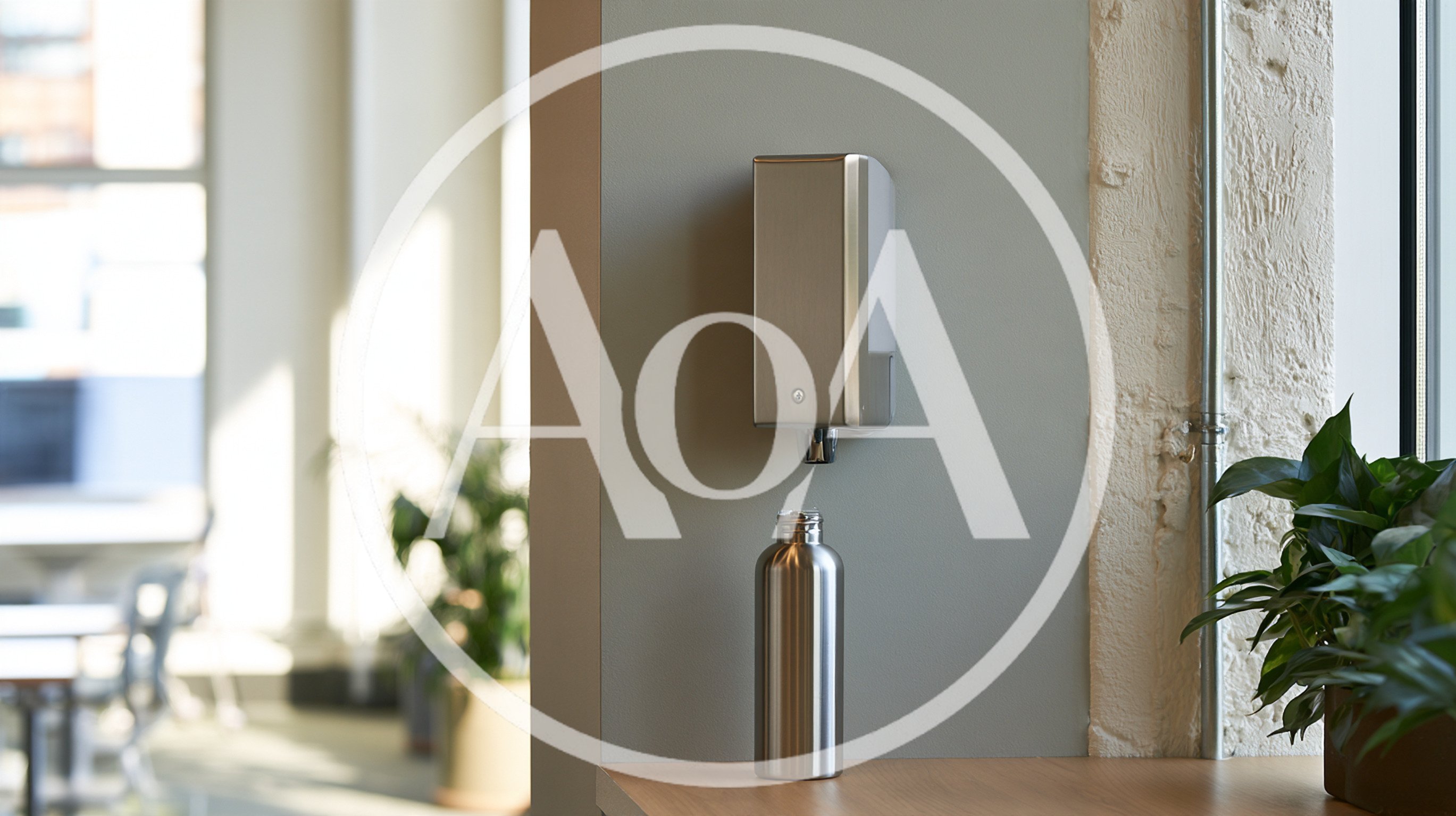Stainless Steel Water Bottle Under Wall Mounted Dispenser