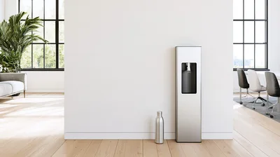 Modern Office Water Dispenser With Metal Bottle