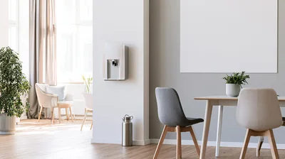 Modern Minimalist Dining Room With Water Dispenser
