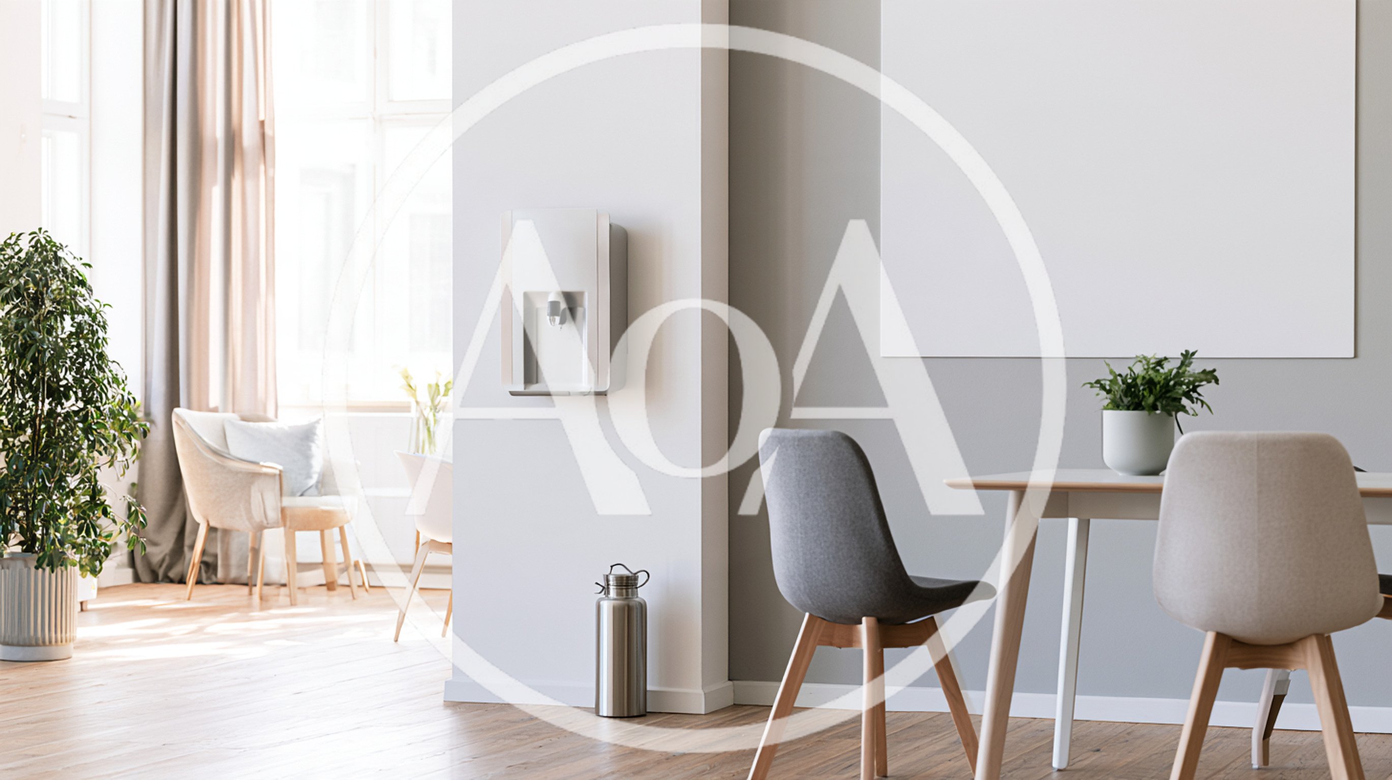 Modern Minimalist Dining Room With Water Dispenser