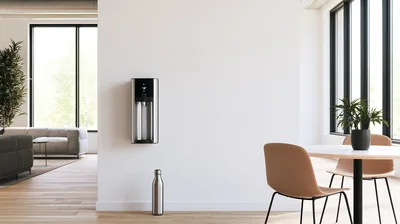 Wall Mounted Water Dispenser In Modern Minimalist Dining Room