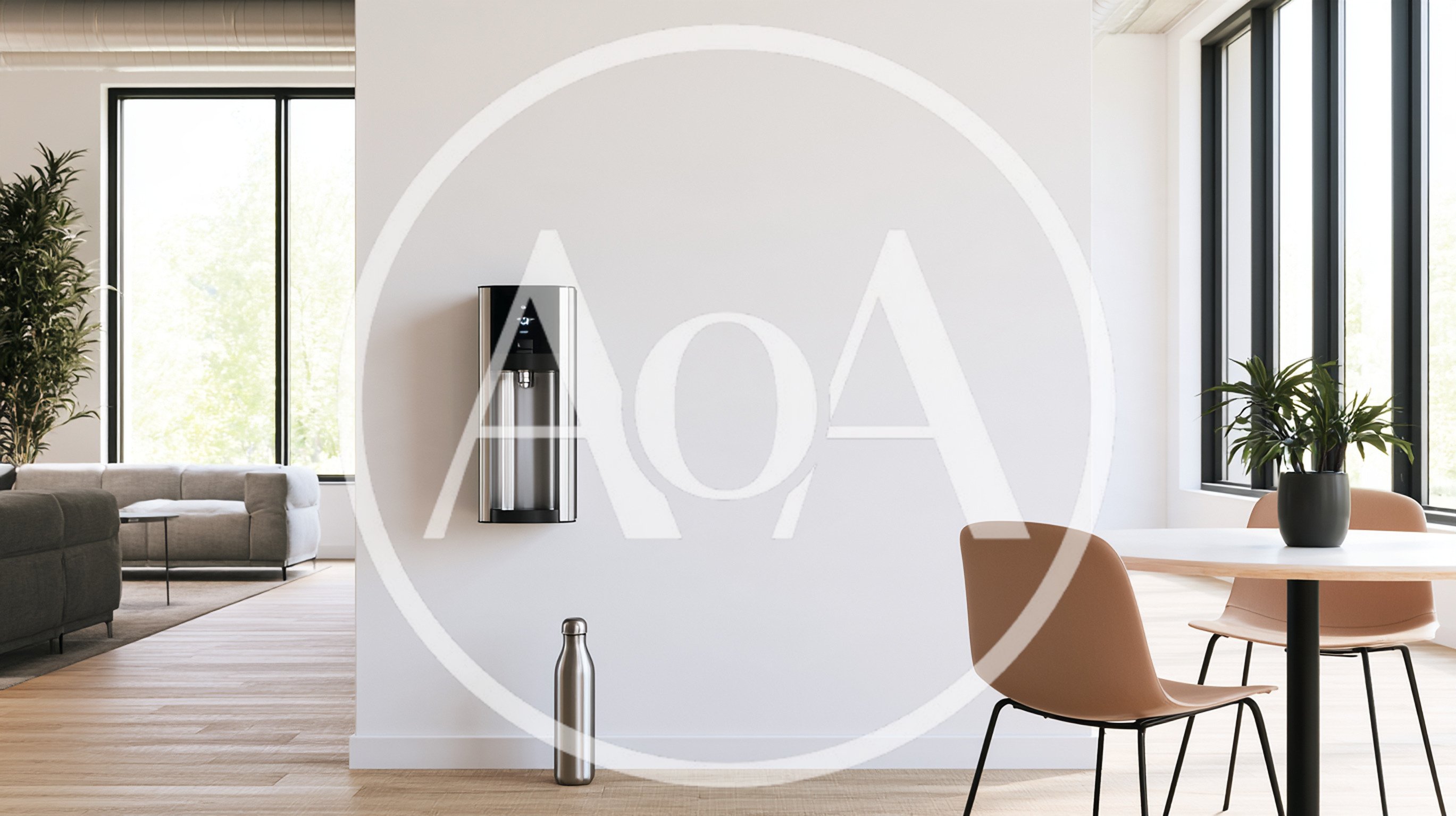 Wall Mounted Water Dispenser In Modern Minimalist Dining Room