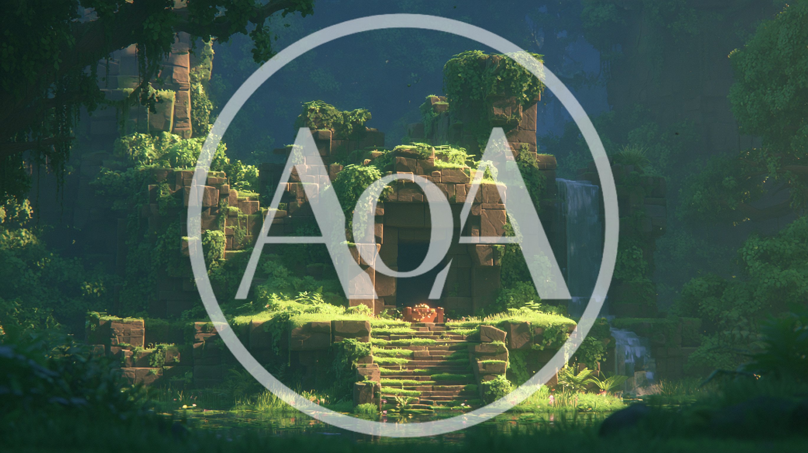 Ancient Stone Temple Ruins In A Lush Tropical Jungle