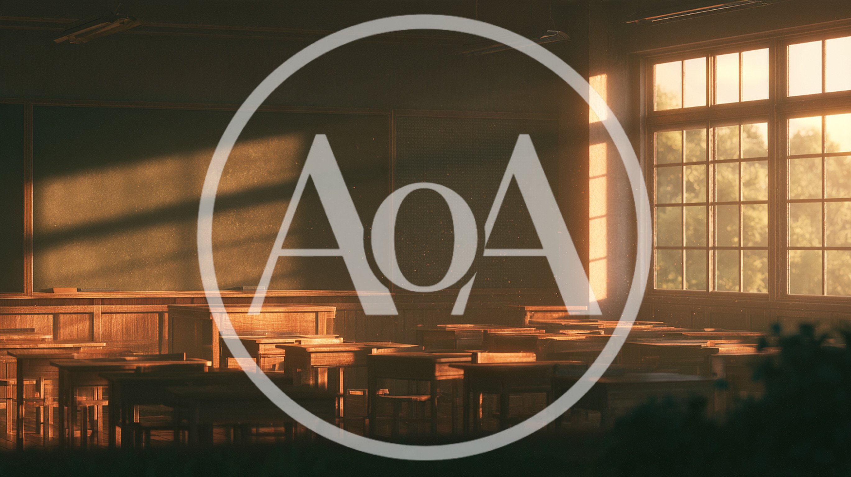 Empty Classroom With Sunlight Streaming Through Windows