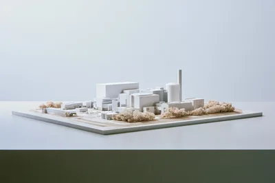 Architectural Model Of An Industrial Power Plant Complex
