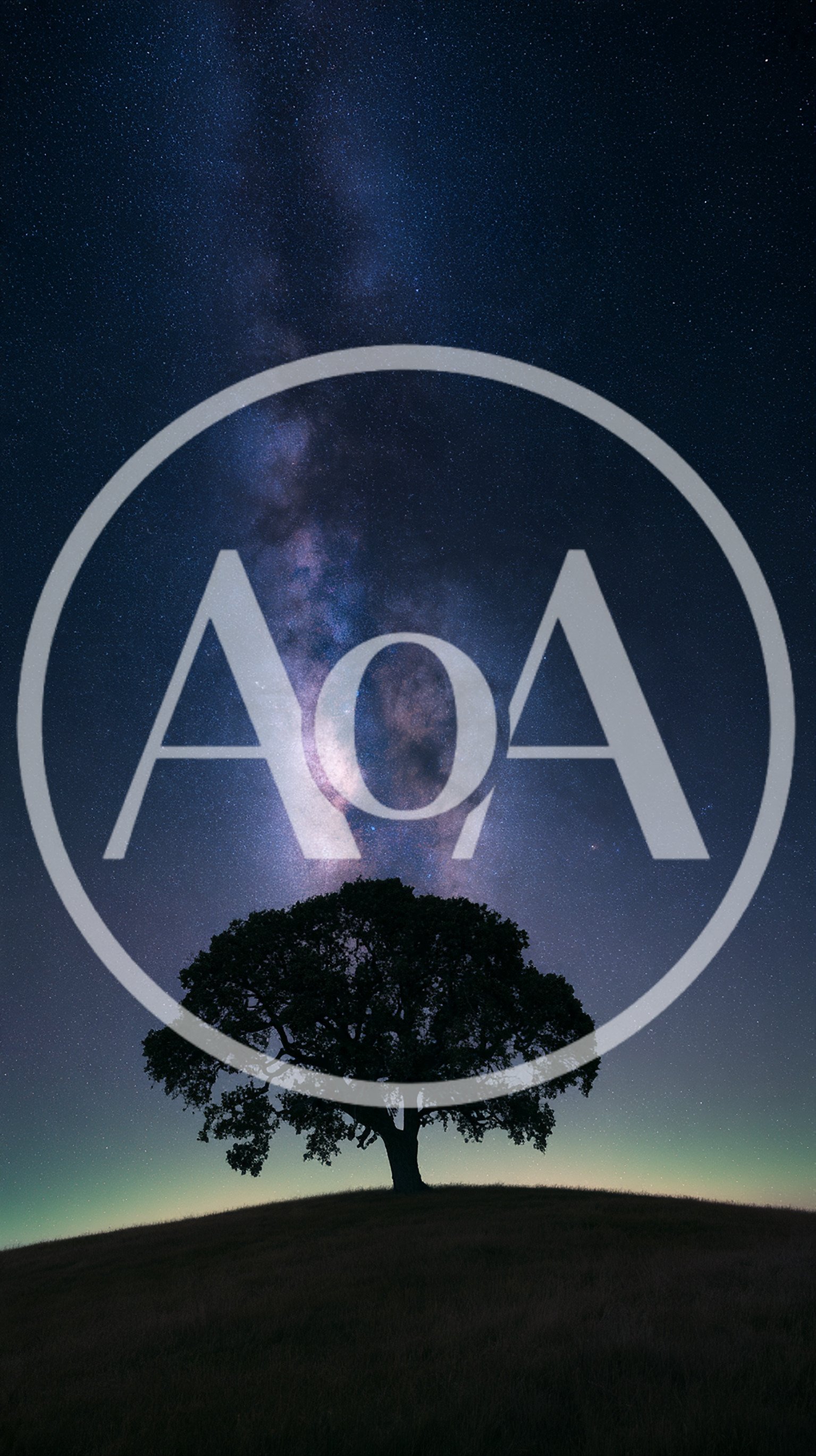Lone Oak Tree Under The Milky Way Galaxy