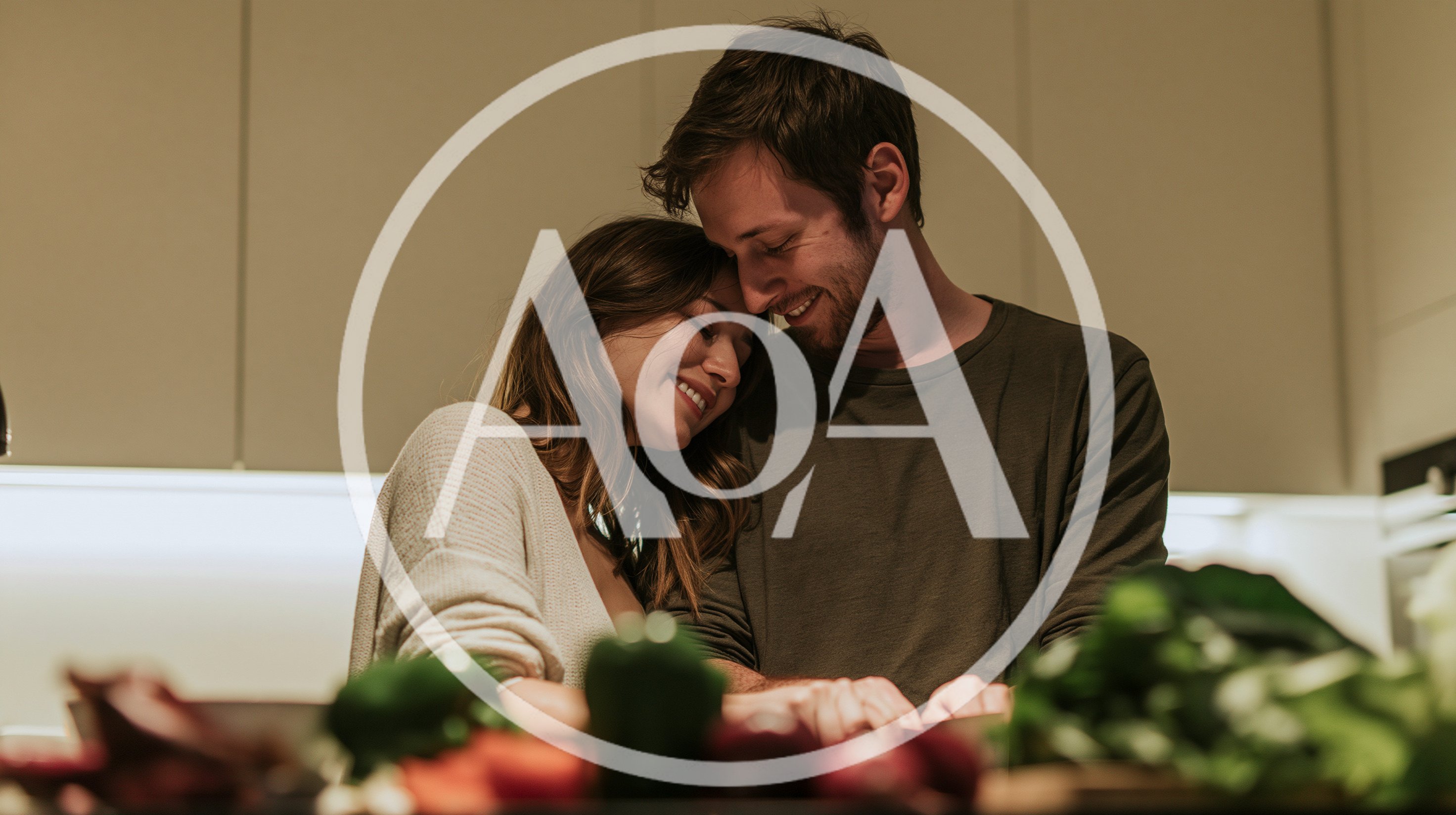 Happy Couple Preparing Healthy Meal Together In Kitchen