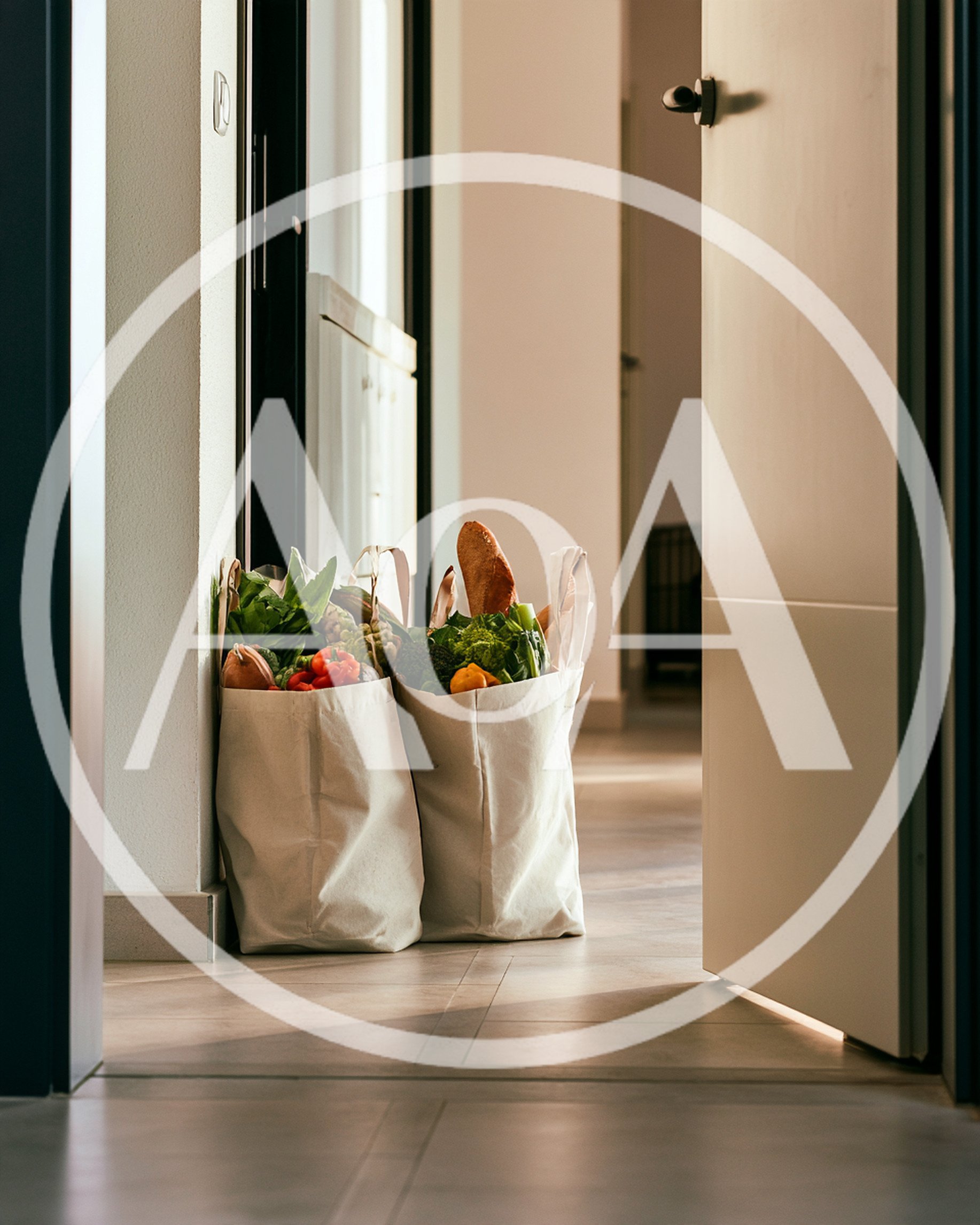 Two Canvas Grocery Bags Filled With Fresh Produce