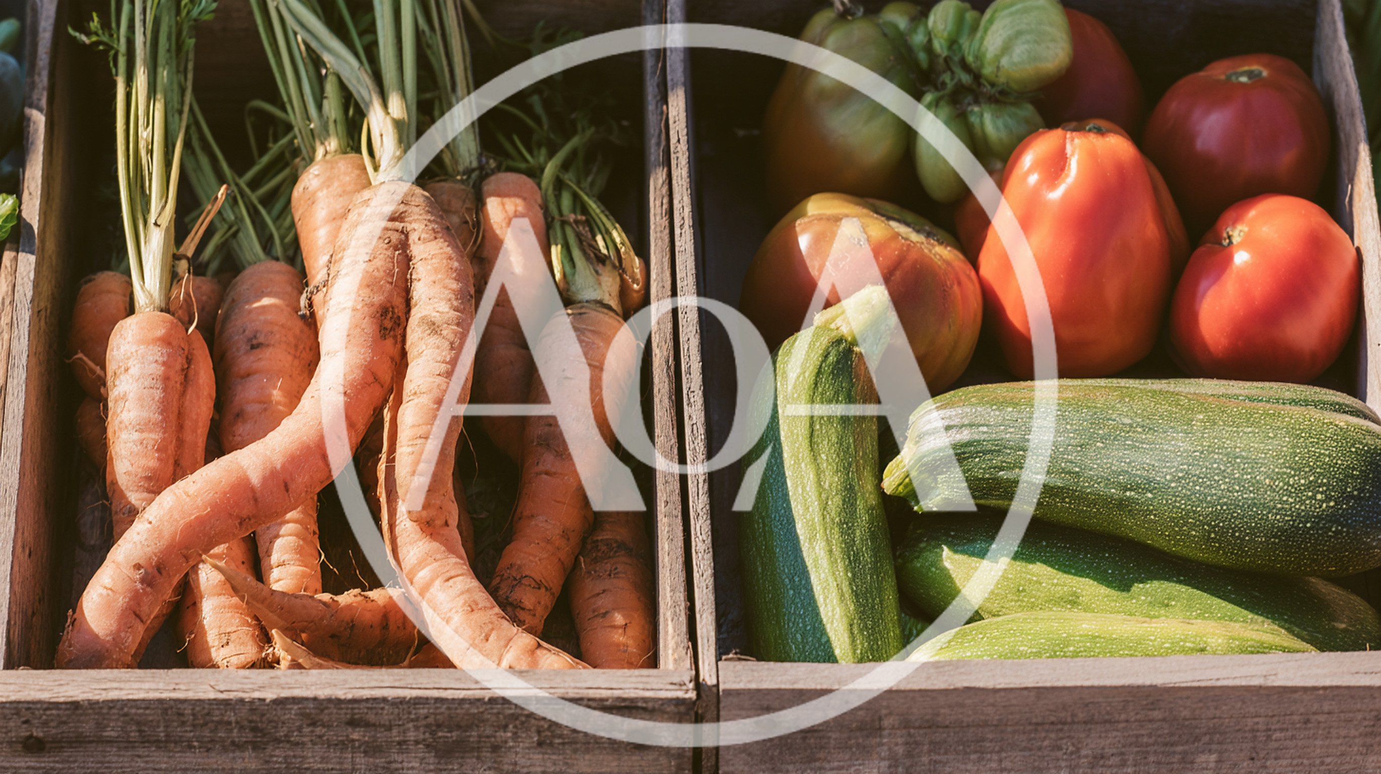 Fresh Organic Vegetables In Wooden Crates