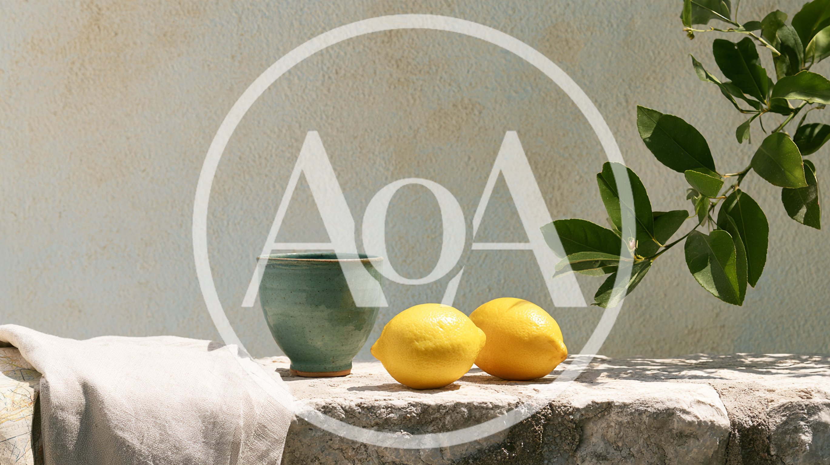 Still Life With Lemons And Ceramic Cup
