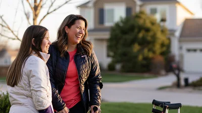 Mother And Daughter Laughing Together Outdoors