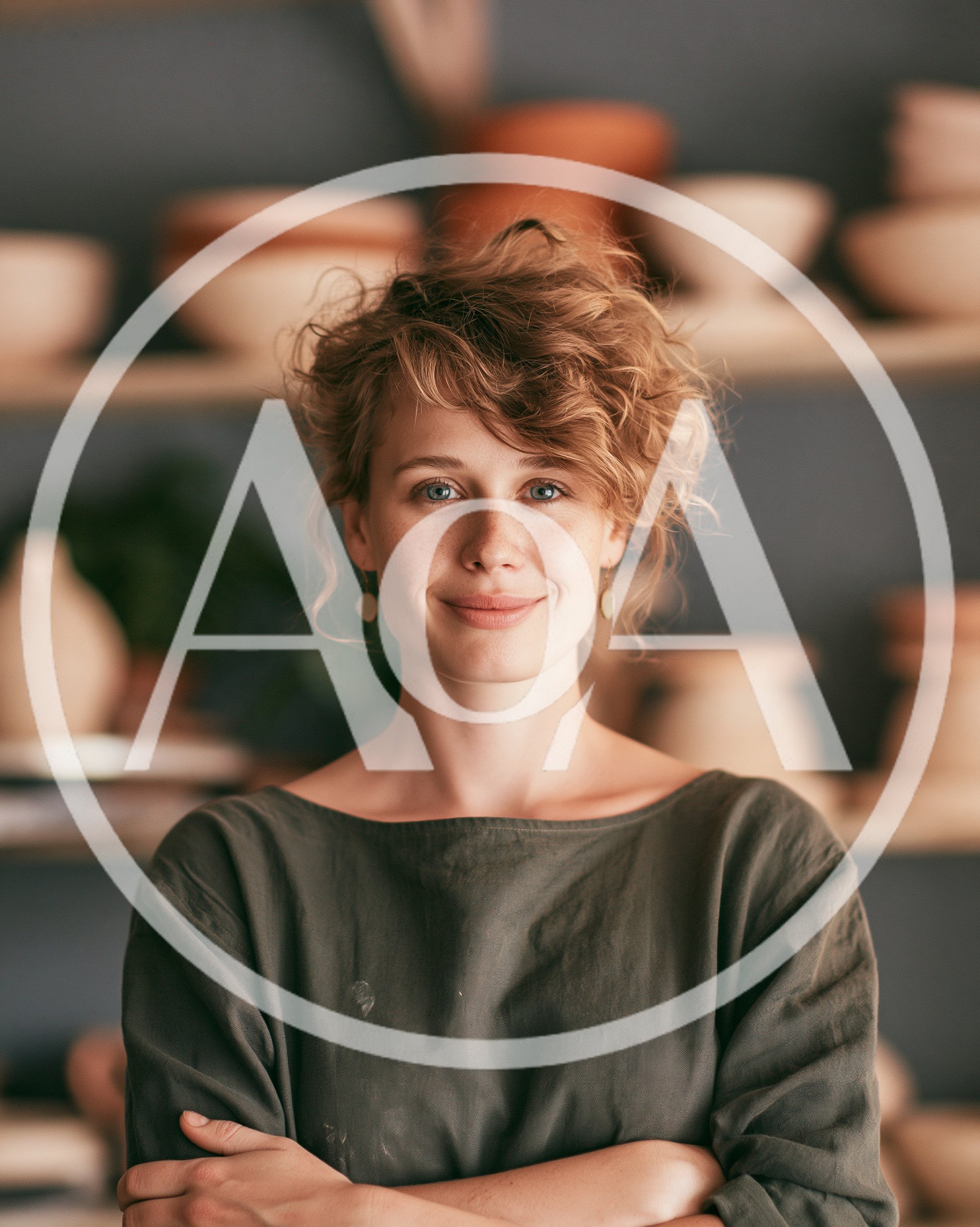 Portrait Of A Female Potter In Her Studio
