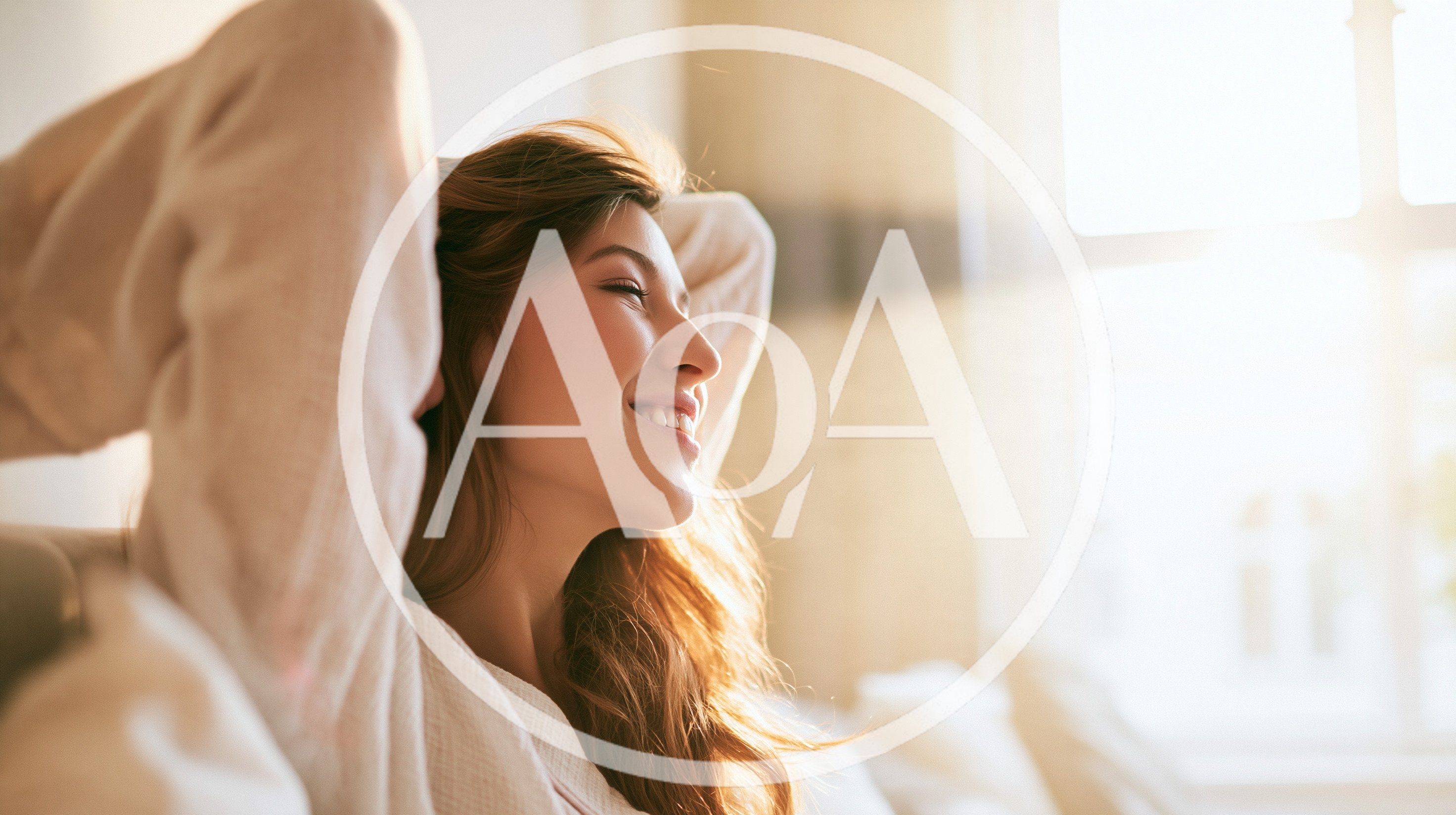 Young Woman Relaxing at Home in Morning Sunlight