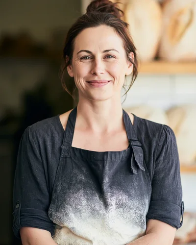 Portrait Of A Smiling Female Baker In A Bakery