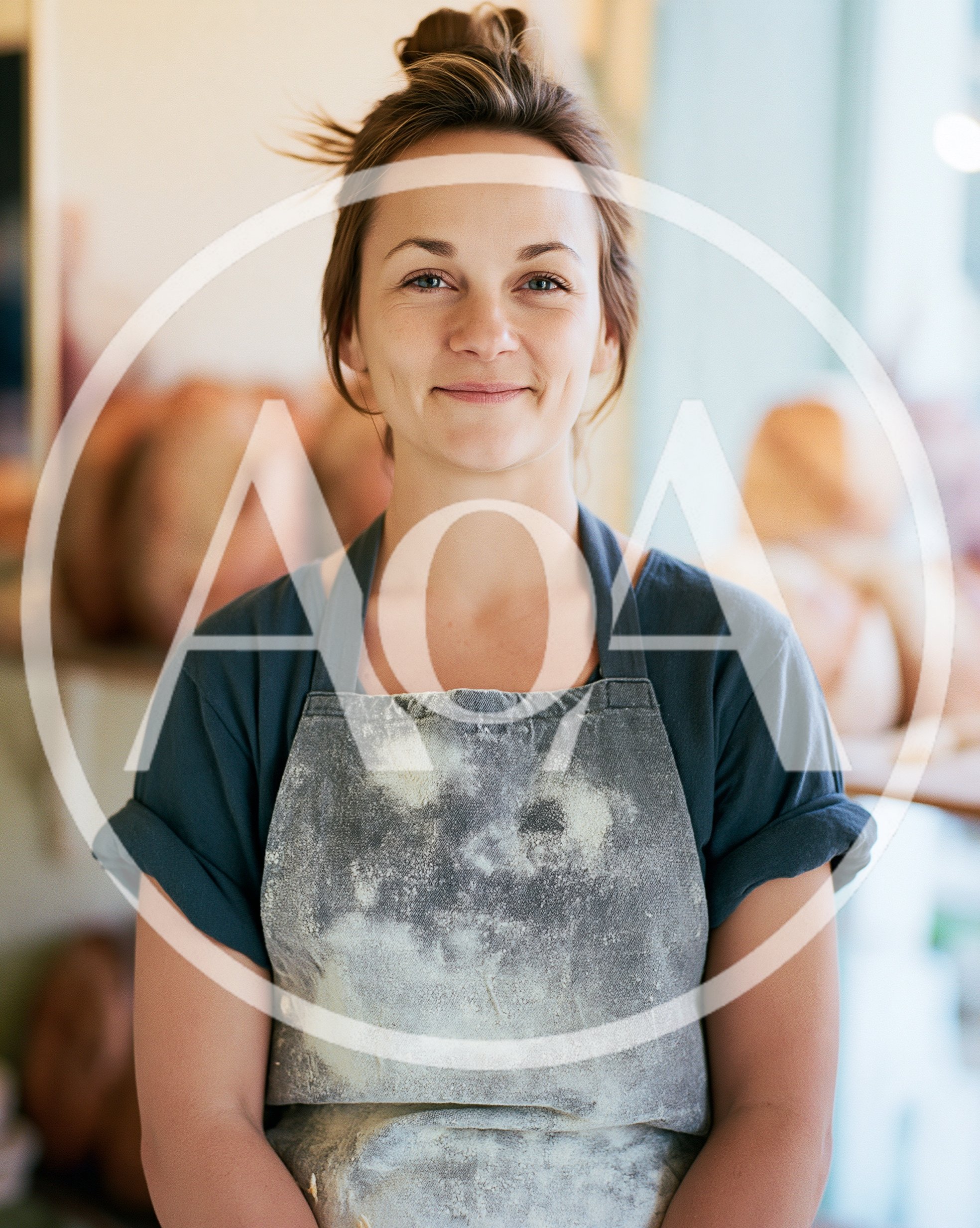 Portrait Of A Female Baker In A Floury Apron