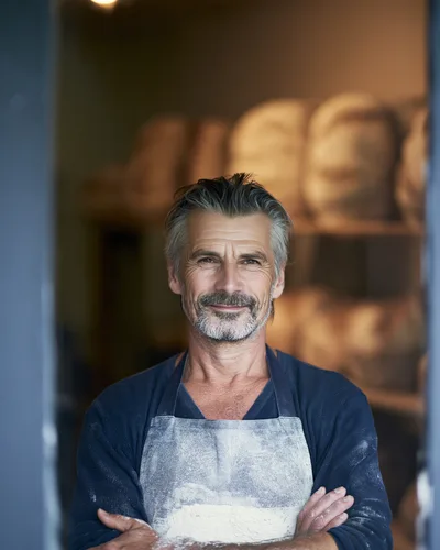Portrait Of A Professional Baker In His Bakery