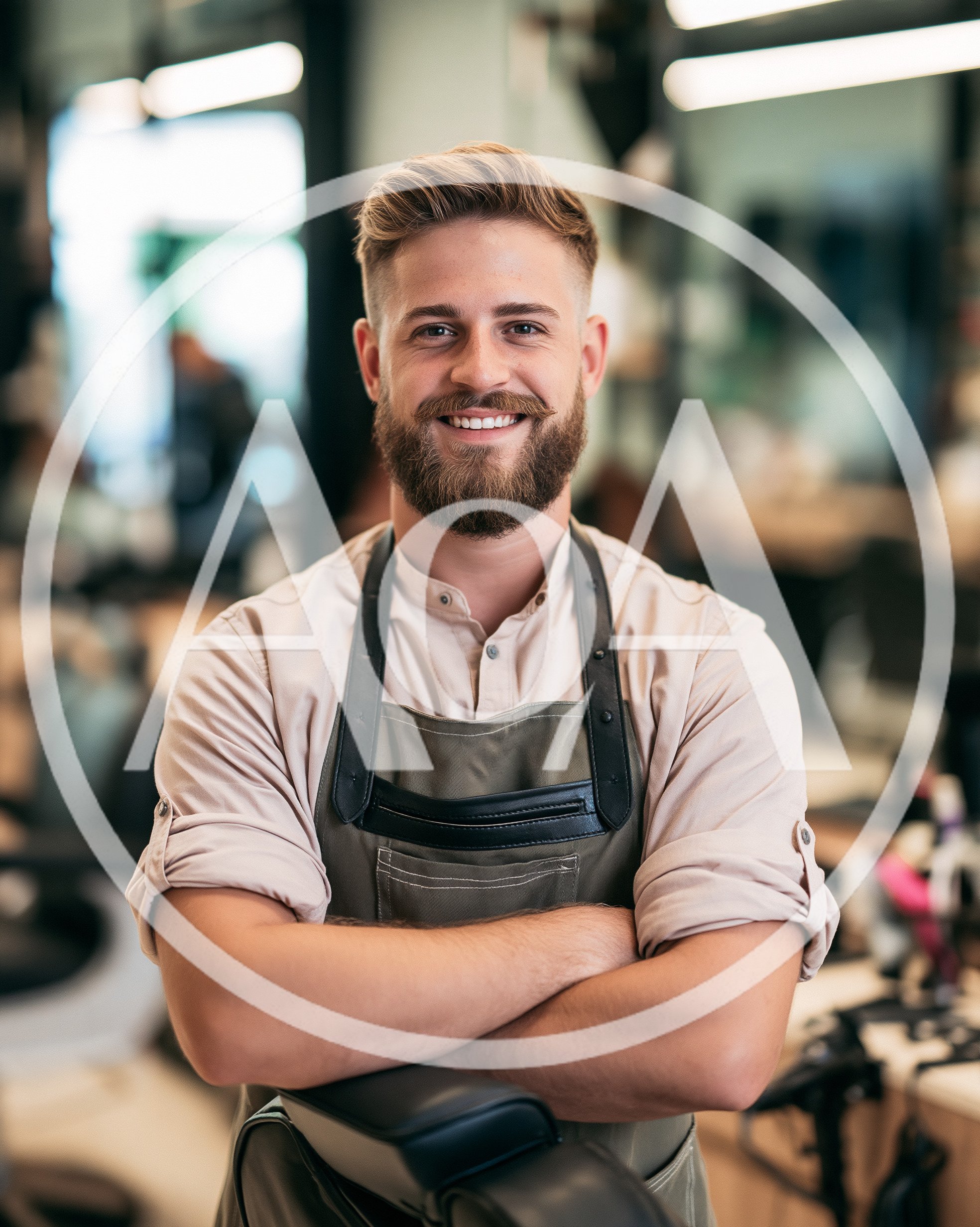 Professional Barber Smiling In A Modern Hair Salon