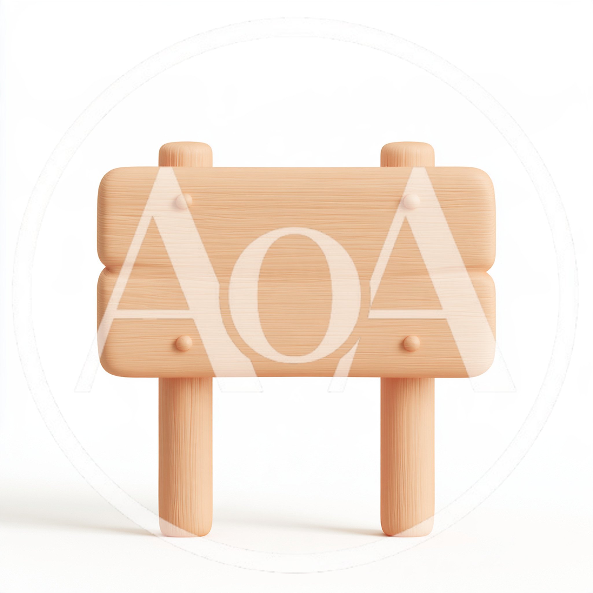 3D Rendered Wooden Signpost on White Background