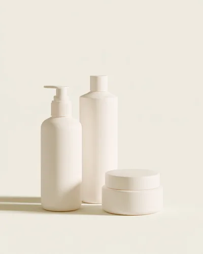 Minimalist Skincare Bottles And Cream Jar Set