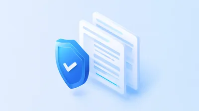 3D Isometric Shield Icon With Document Files