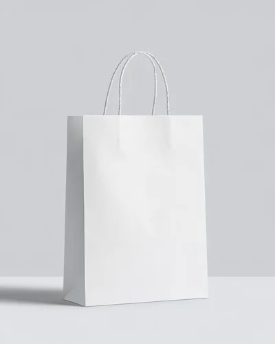 Blank White Paper Shopping Bag Mockup