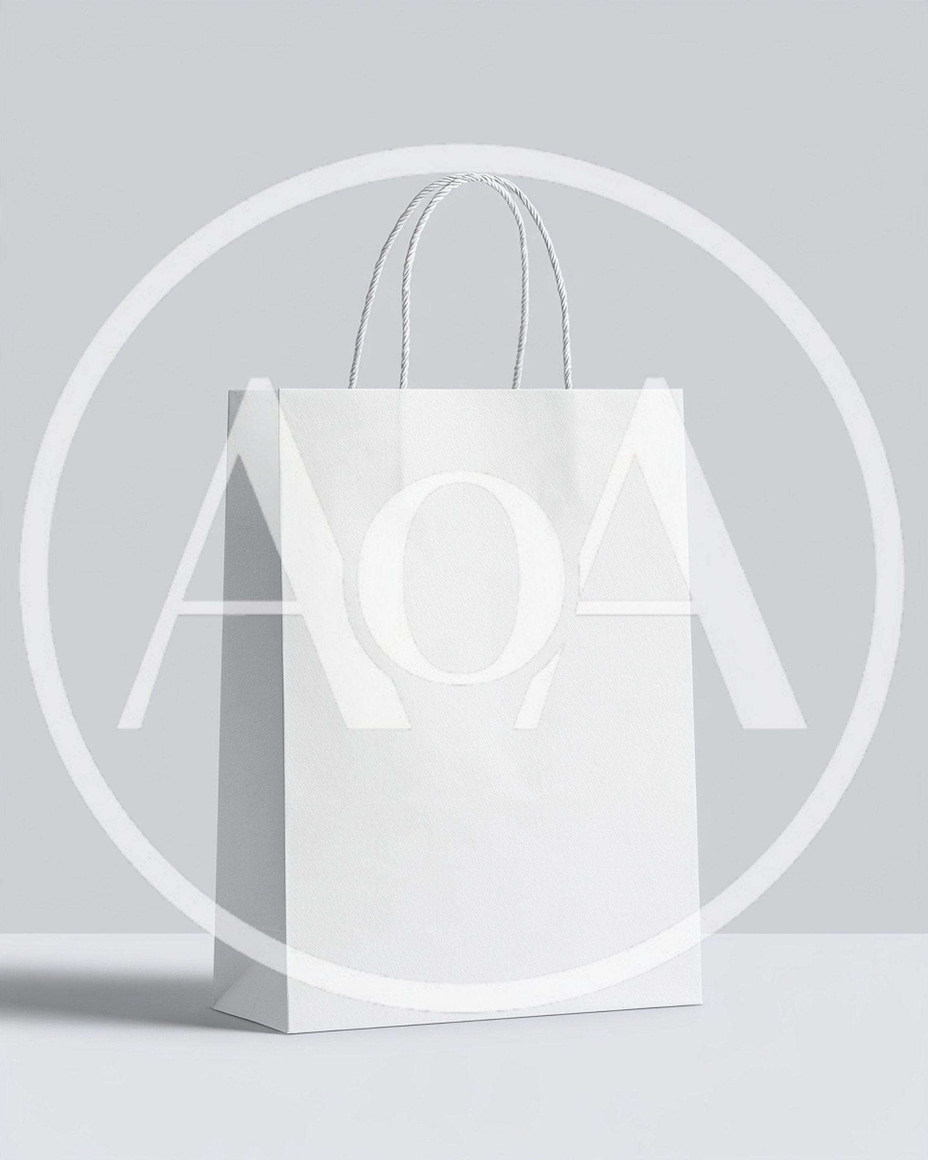 Blank White Paper Shopping Bag Mockup