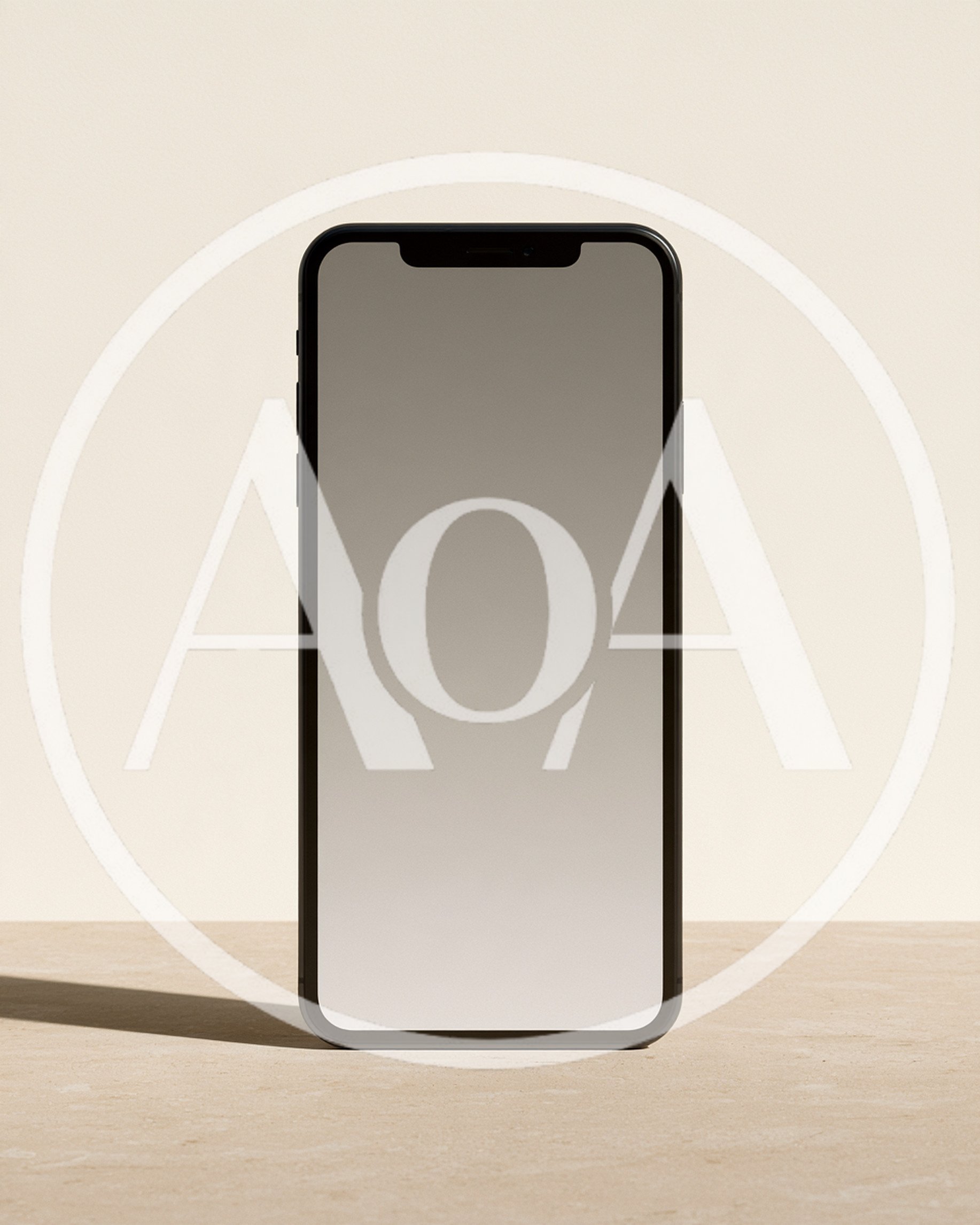 Modern Smartphone Mockup On A Minimalist Beige Surface
