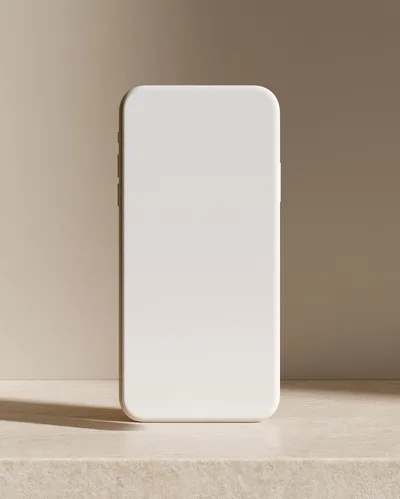 Minimalist Smartphone Mockup on Textured Stone Surface