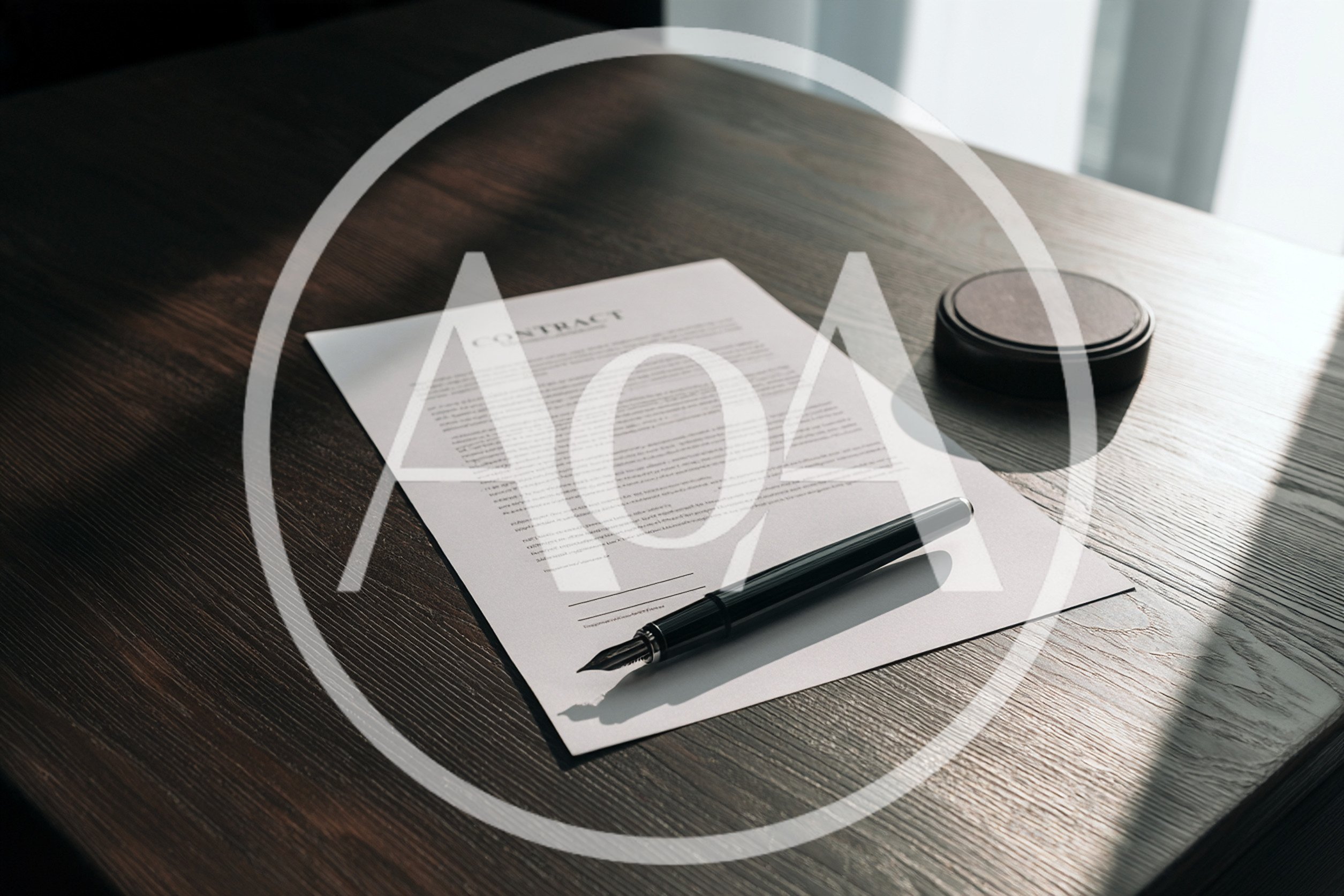 Fountain Pen Resting on a Legal Contract Document